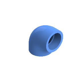 Agruair PE100 Knie Perslucht 90° d50 Moflas PN16 Blauw 22051005007