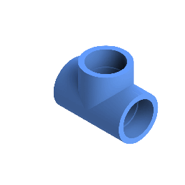 Agruair PE100 T-stuk Perslucht 90° d50 Moflas PN16 Blauw 22056005007