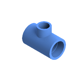 Agruair PE100 Verloop t-stuk Perslucht 90° d50 -d32 -d50 Moflas PN16 Blauw 22055503207
