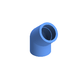 Agruair PE100 Knie Perslucht 45° d63 Moflas PN16 Blauw 22050006307