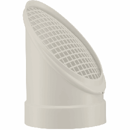 Beck PP Ventilatie Buiseind met vogelrooster 45° d250 RAL7032 Sok rmv30250