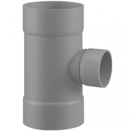 Beck PP-s Ventilatie Verloop t-stuk 90° d200 -d160 -d200 RAL7037 Sok rt21020001600200