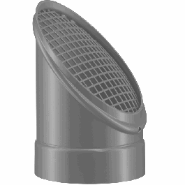 Beck PVC-U Ventilatie Buiseind met vogelrooster 45° d250 RAL7011 Sok rmv10250