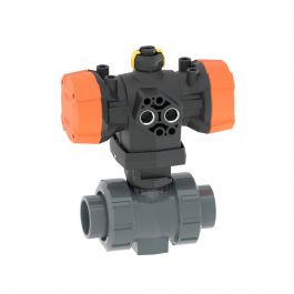 GF PVC-U Pneumatisch Kogelkraan 250 Normally closed d20 PN10 EPDM Sok Zonder handbediening 199250123