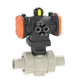 GF PP-H Pneumatisch Kogelkraan 251 Double action d40 PN10 FKM Stomplas Zonder handbediening 199251886