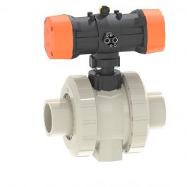 GF PP-H Pneumatisch Kogelkraan 251 Normally closed d110 PN10 EPDM Stomplas Zonder handbediening 199251841