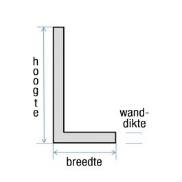 Vinplast PVC L-profiel Grijs RAL7011 40x20x4mm l=3m