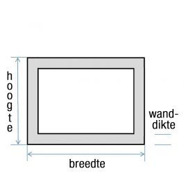 Vinplast PVC Rechthoekprofiel XT Grijs RAL7011 70x35x2,5mm l=3m