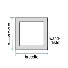Vinplast PE300 Vierkantprofiel Zwart RAL9005 50x50x4mm l=5m