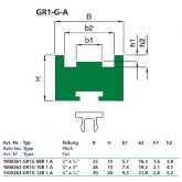 HMPE1000 Kettinggeleidingsprofiel GR1G 12B 1 A 3/4'' X 7/16'' Groen 30x20x l=2m