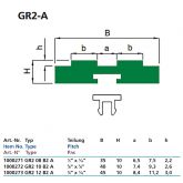 HMPE1000 Kettinggeleidingsprofiel GR2 12 B2 A 3/4'' X 7/16'' Groen 45x10x l=2m