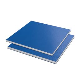 Röchling PE-HD Plaat Playtec XT Blauw/wit/blauw 3000x1500x19mm