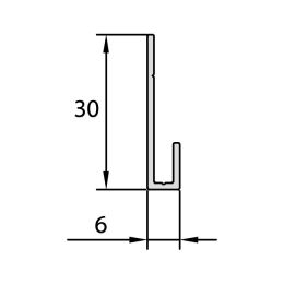 Colordeck Aluminium Startprofiel CD106 l=6m