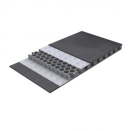 Vikucore e PP Honingraat plaat High impact Curv Zwart 2850x1250x9,6mm