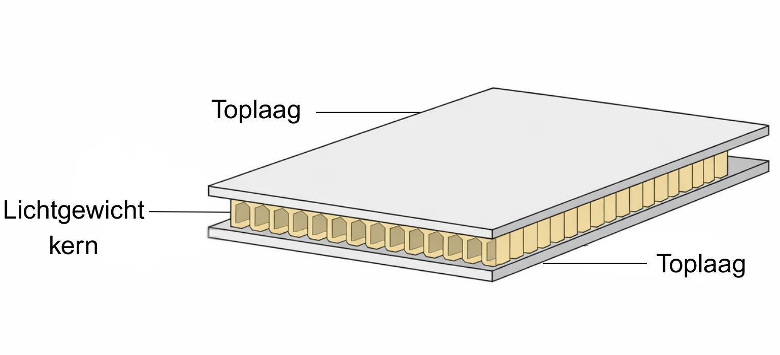 Composiet plaat Opbouw van een composiet plaat