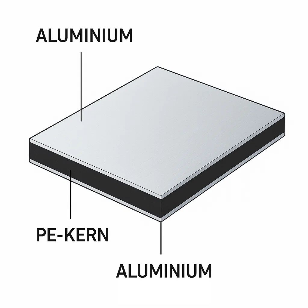 Aluminium composiet plaat Aluminium composiet plaat uitgelegd