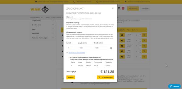 Cut to size module webshop Cut to size module webshop